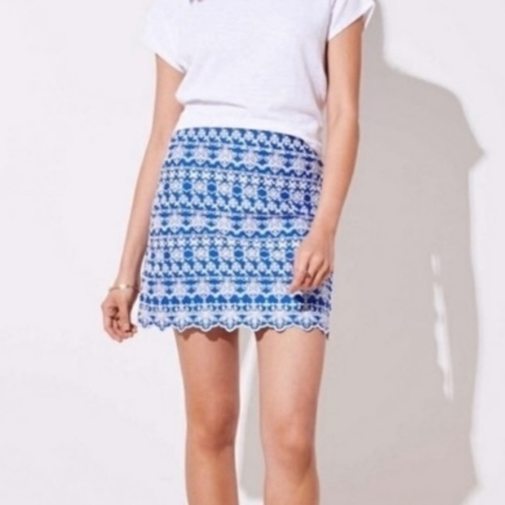 Loft embroidered skirt